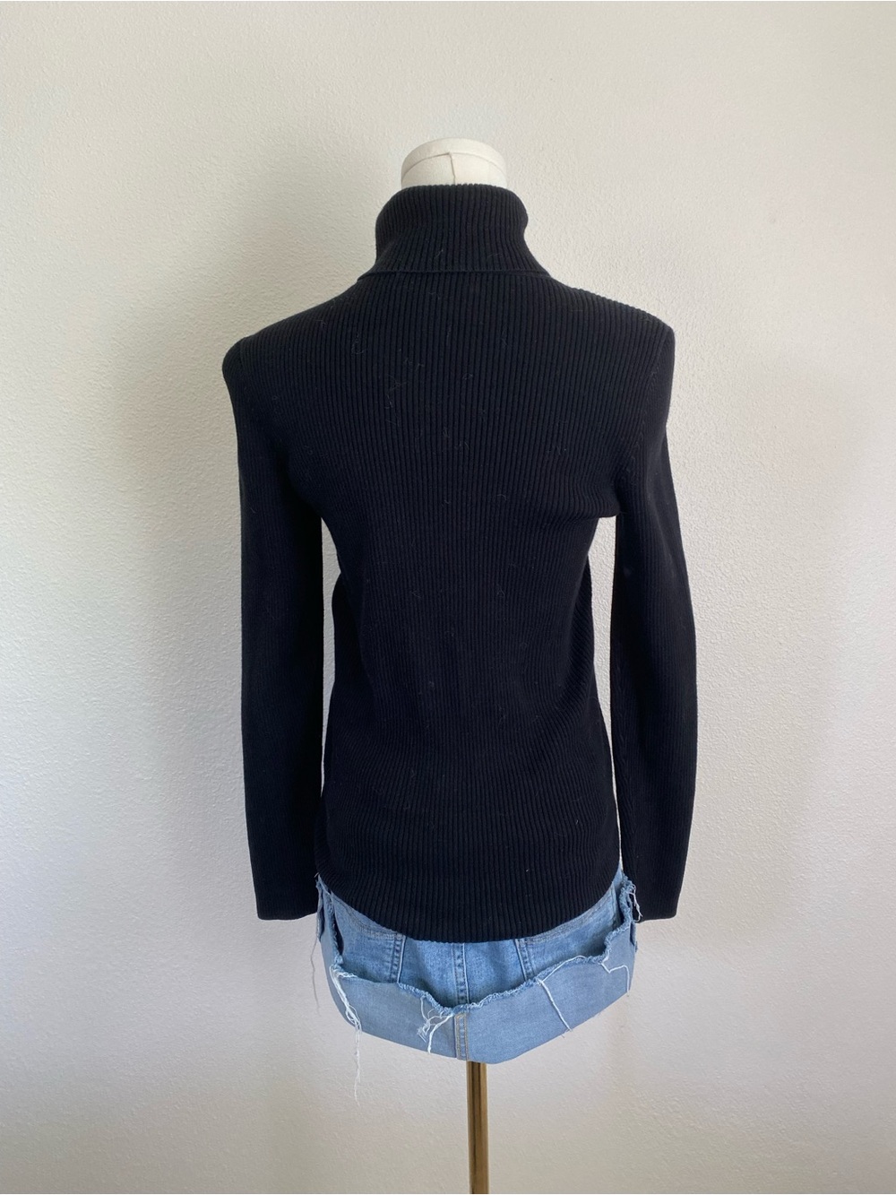 Vintage 90s Lauren Ralph Lauren Ribbed Black Turtleneck Sweater Size Small - Picture 6 of 7